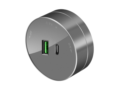 MuitiTrack Розетка 2хUSB (тип А+С) 18Вт, 5В/3А Антрацит