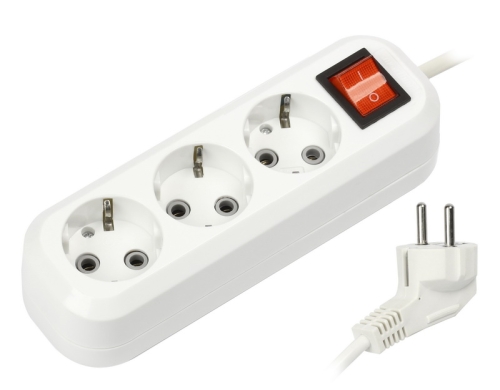 Удлинитель Smartbuy, 3 гн. 1,5 м с з/к ПВС 3х1 3500Вт с выкл. (50) (04778)