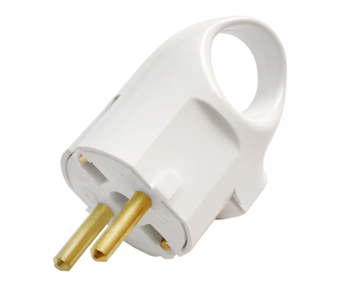 Вилка с кольцом c зк белая 16А 250В  В16-336 БелТиз