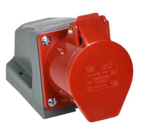 Розетка наружная стационарная 115-ССИ 3P+PE+N 16А 380В IP44 IEK (10)