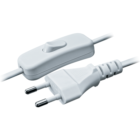 Шнур с вилкой и выкл 1,7м  белый (ШВВП 2х0,5) Navigator (61724)