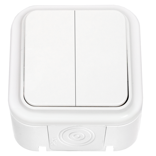 Выключатель 2кл о/п А56-224  ПРАЛЕСКА АКВА БЕЛЫЙ IP54 (60)