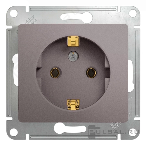 Механизм Розетка 1гн сп с зк Glossa Платина GSL001243