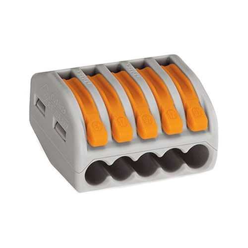 Клемма монтаж WAGO с рычагом, 5 отв, 222-415 (40 шт)