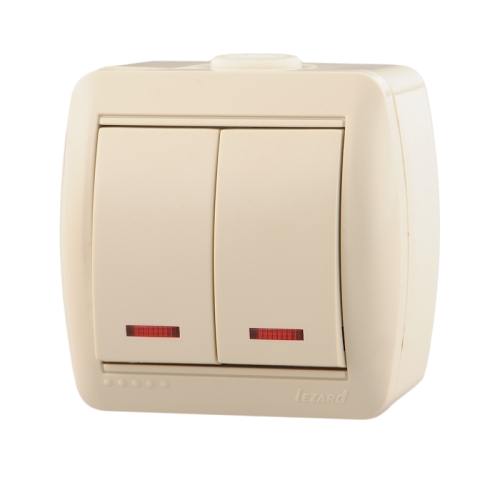 Выключатель 2кл свет о/п Nata крем (0300112) (10/120)