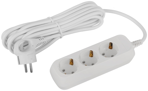 Удлинитель ЭРА Greenline 3 гн. 5 м с з/к ПВС 3х1 3500Вт (50)