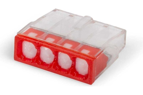 Клемма WAGO  с пастой, 4 отв, 0,5-2,5мм2, д/медн и алюм. пров, 2273-244 (100шт) КВТ