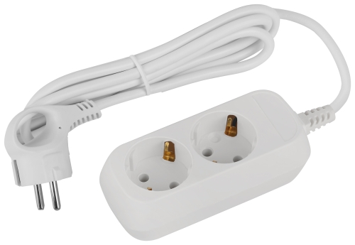 Удлинитель ЭРА Greenline 2 гн. 3 м с з/к ПВС 3х1 3500Вт (50)