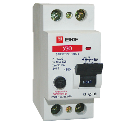 УЗО 2п 40А ВД- 40 30мА ЭКФ Basic электр.(RCCB) (32)