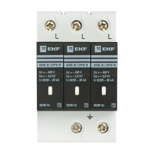 Ограничитель импульсных напряжений ОПВ-B/3P In 30кА 400В с сигн. EKF PROxima 