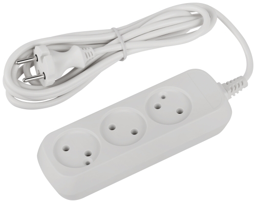 Удлинитель ЭРА Greenline 3 гн. 3 м ПВС 2х0,75 2200Вт (50)