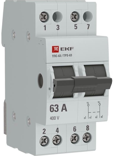 Переключатель трехпозиционный 2п 63А  ТПС-63 EKF PROxima