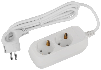 Удлинитель ЭРА Greenline 2 гн. 3 м с з/к ПВС 3х1 3500Вт (50)